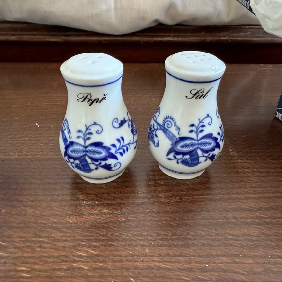 Bohemian Hand Painted Salt & Pepper Shakers from Prague Czech Republic